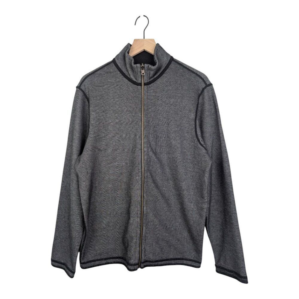 Cremieux Blue Label Full Zip Reversible Jacket, Black/Heather Gray, Men's Medium